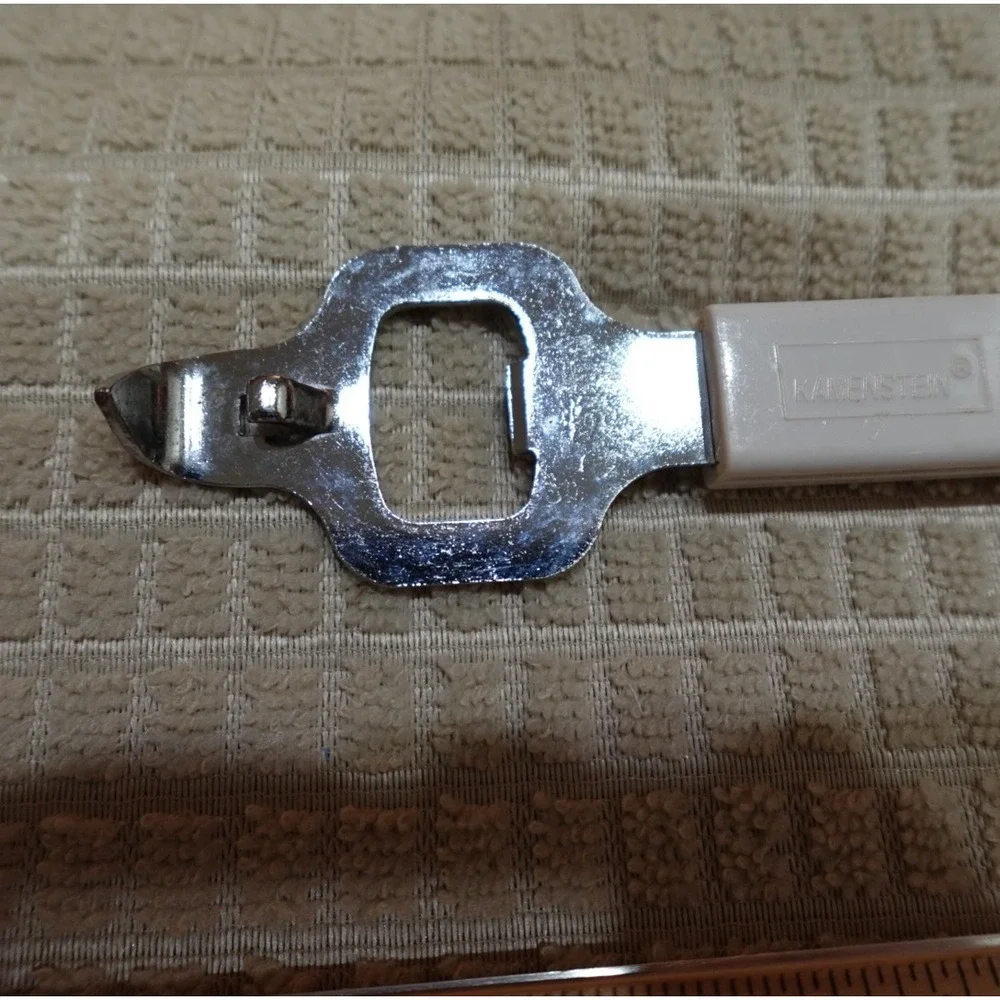Kamenstein Bottle and Can Opener White Handle Stainless Steel Church‎ Key 6.25in